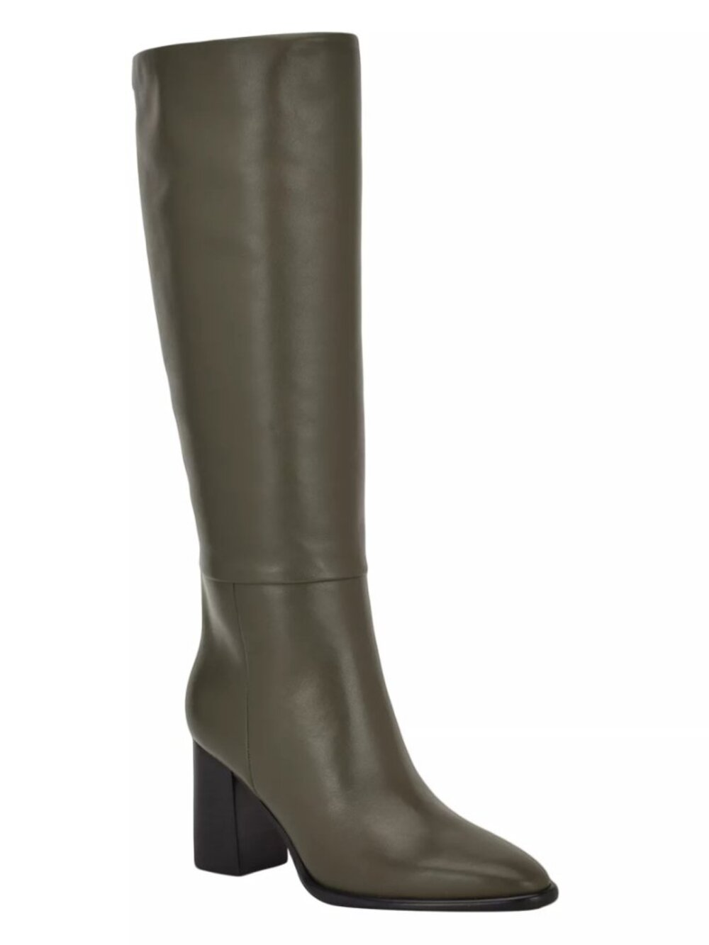 GUESS Perinna Tall Leather Boots Dark Olive Size 6 M